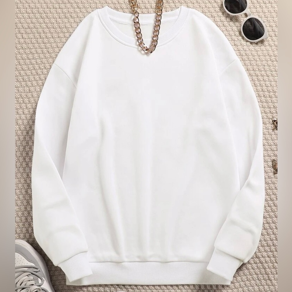 SHEIN White Crew Neck Sweater